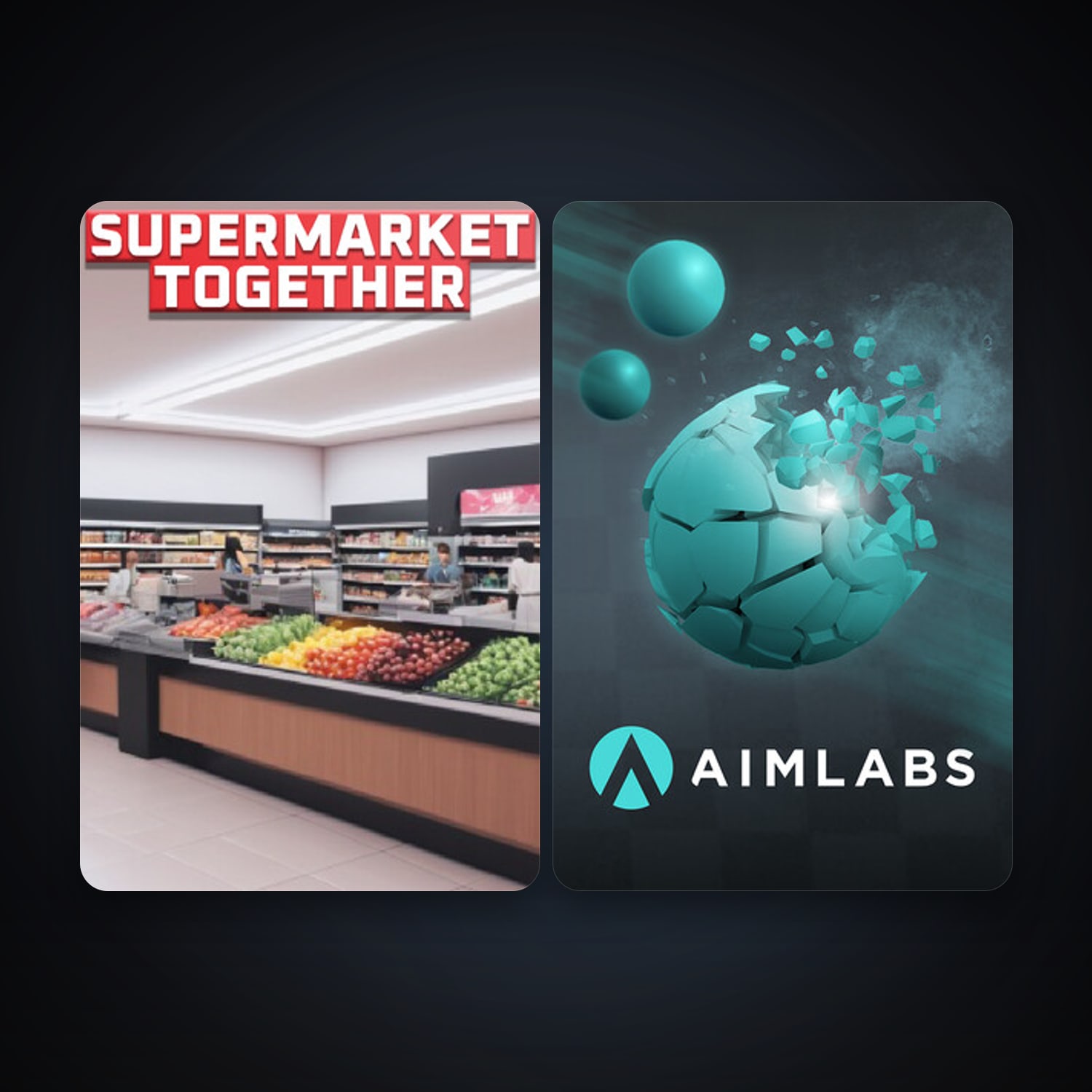 Aimlabs + Supermarket Together, 6 games, clean — HabibiAccounts