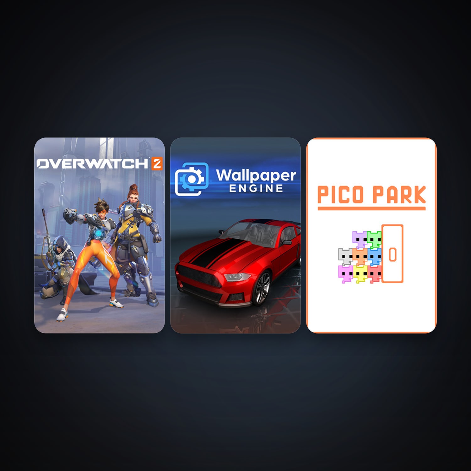 Wallpaper Engine + PICO PARK, 4 games, clean — HabibiAccounts