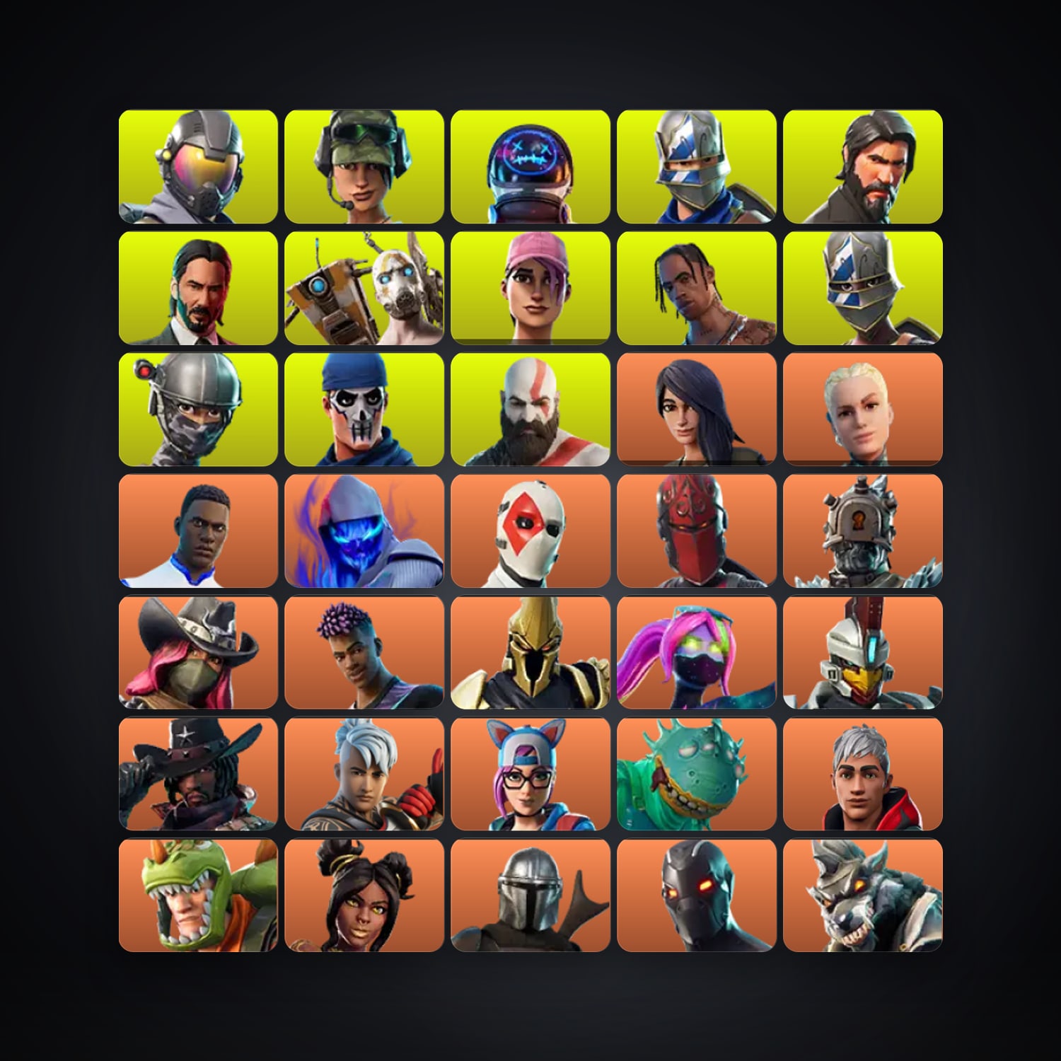 حساب فورتنايت Skull Trooper وGhoul Trooper، اللوكر مليان 278 سكن، 1.1K فيبوكس، لفل 1453، 197 فوز — HabibiAccounts