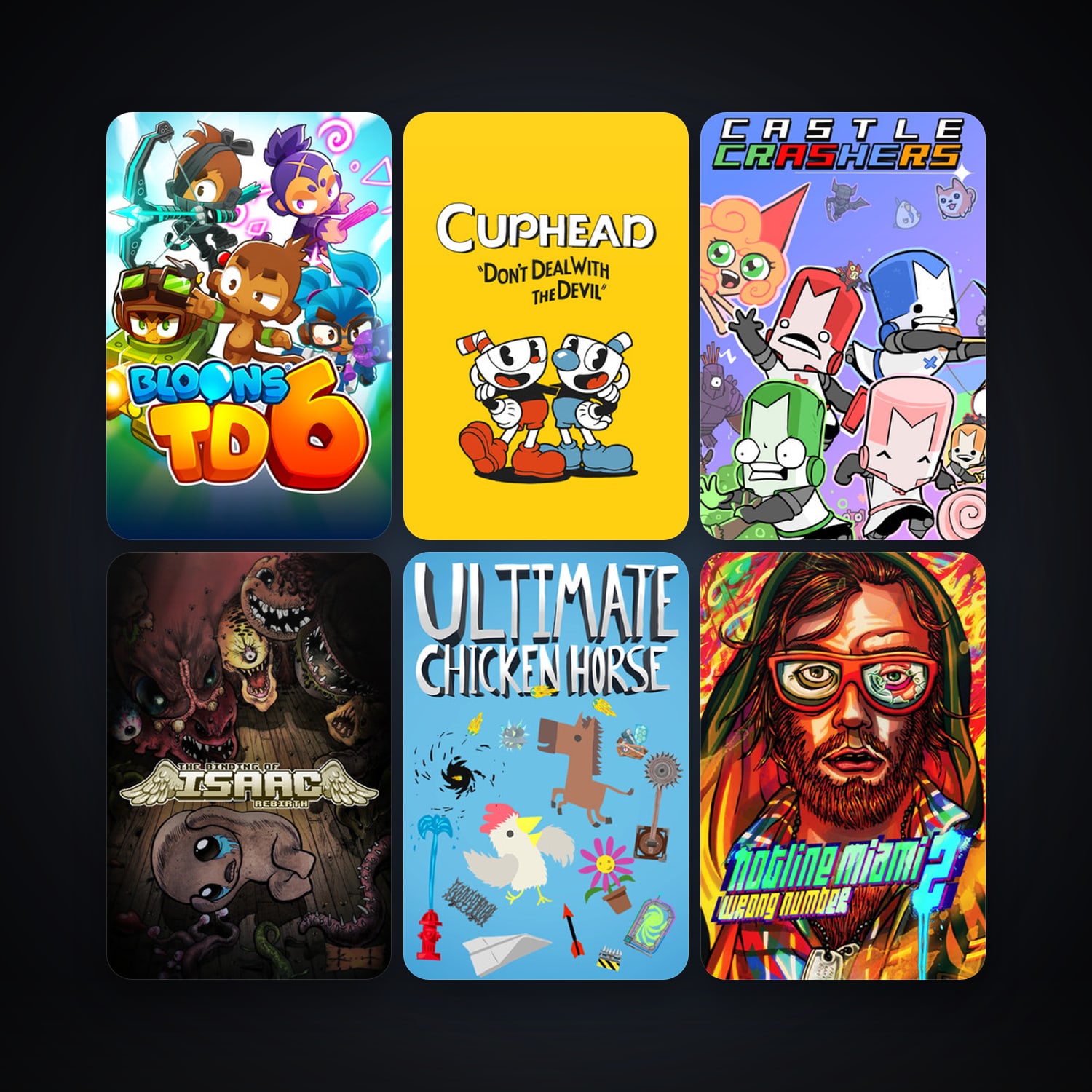 Castle Crashers + Hotline Miami, 17 games, clean — HabibiAccounts