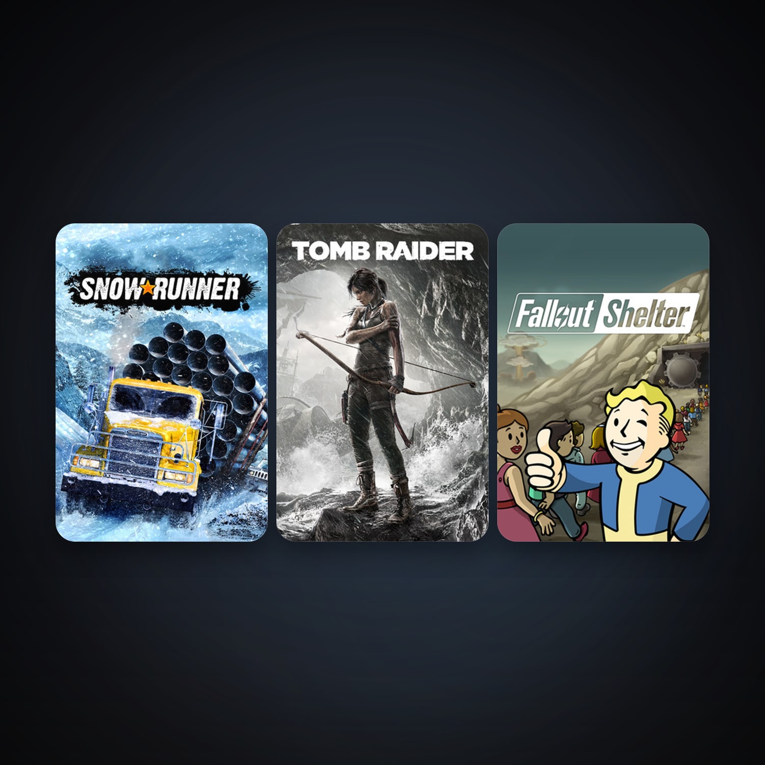 Tomb Raider + Fallout Shelter, 4 games, clean — HabibiAccounts