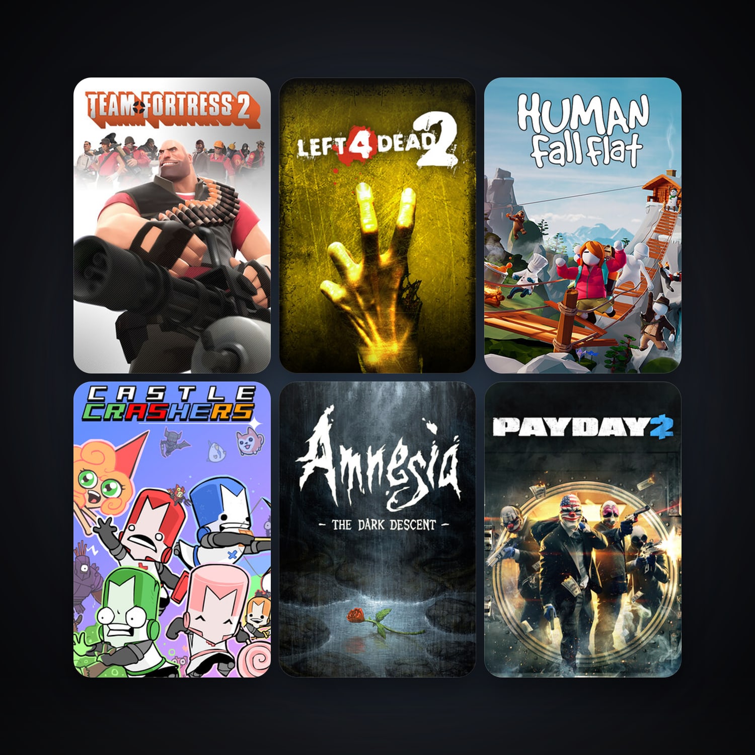 Team Fortress 2 + Left 4 Dead, 18 games, Steam 16, clean — HabibiAccounts