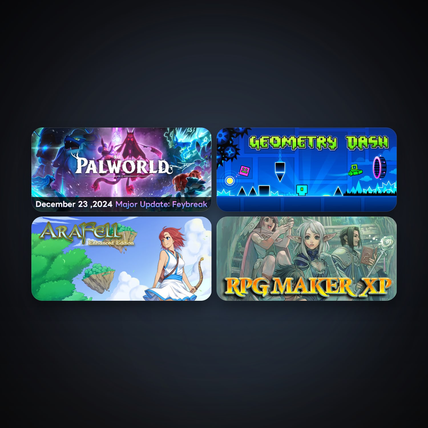 RPG Maker XP + Geometry Dash, 6 games, clean — HabibiAccounts