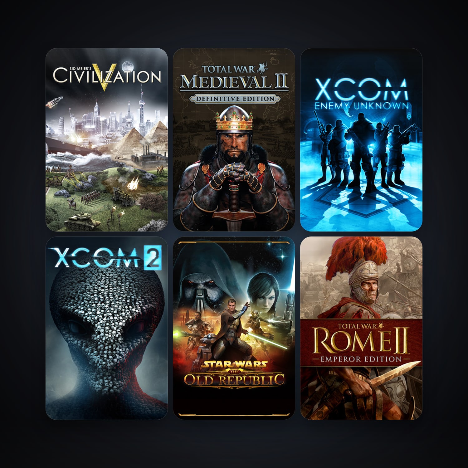 Medieval II: Total War + Star Wars: Battlefront 2 (Classic, 2005), 42 games, Steam 11, clean — HabibiAccounts
