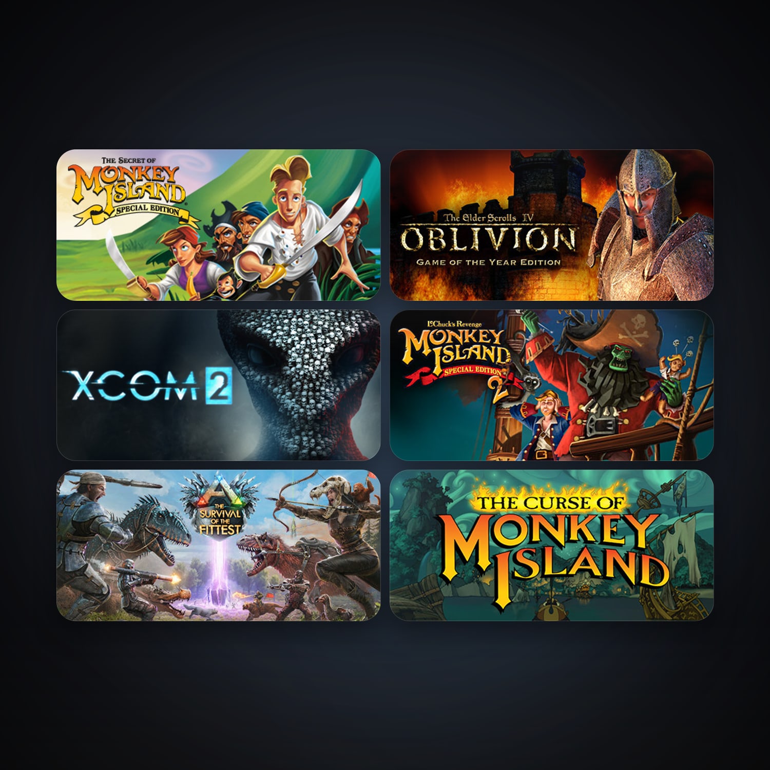 The Elder Scrolls IV: Oblivion Game of the Year Edition + The Secret of Monkey Island: Special Edition, 8 games, clean — HabibiAccounts