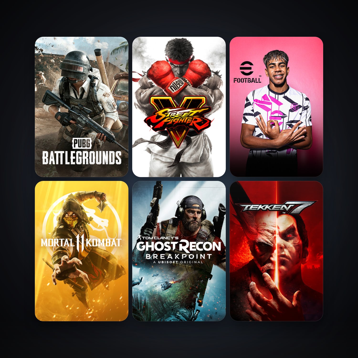 Street Fighter V + TEKKEN 7, 10 games, clean — HabibiAccounts