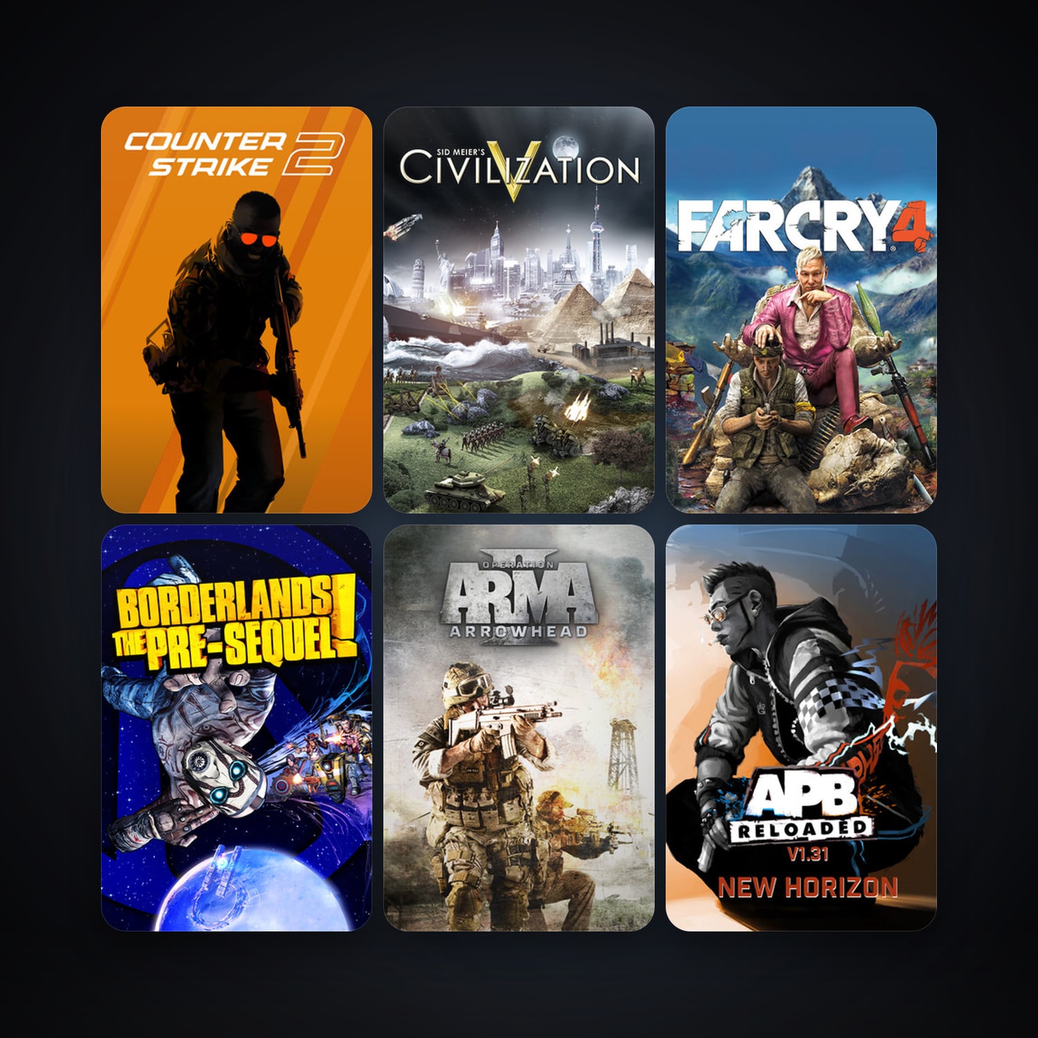 CS2 Prime + Sid Meier's Civilization V, 17 games, Steam 18, clean — HabibiAccounts