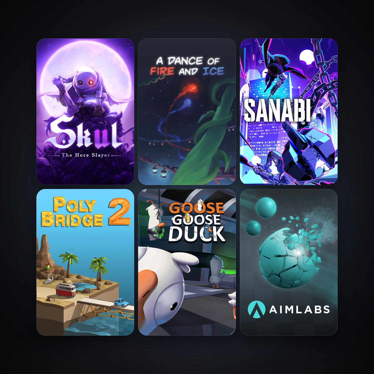 Aimlabs + A Dance of Fire and Ice, 32 games, clean — HabibiAccounts