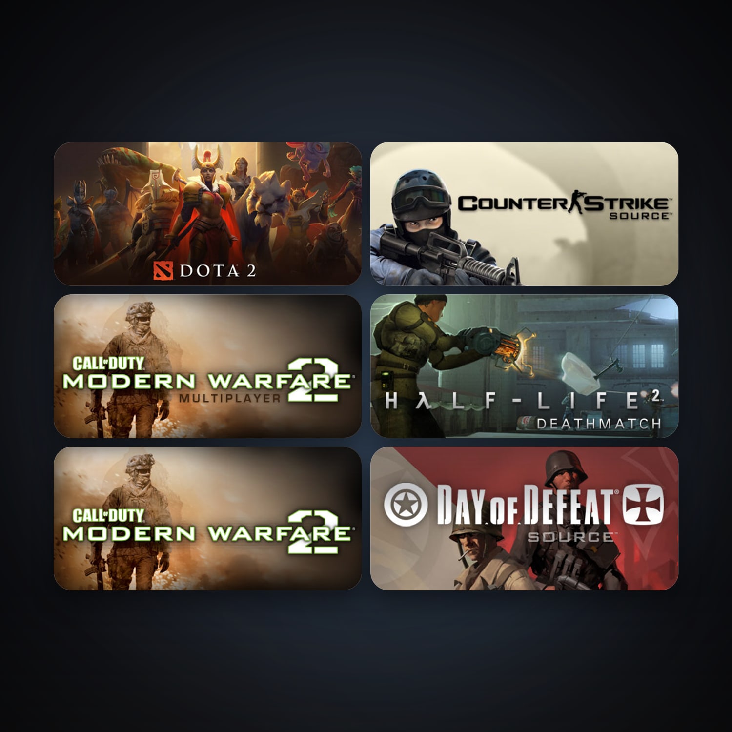 Counter-Strike: Source + Day of Defeat: Source, 6 games, Steam 10, clean — HabibiAccounts