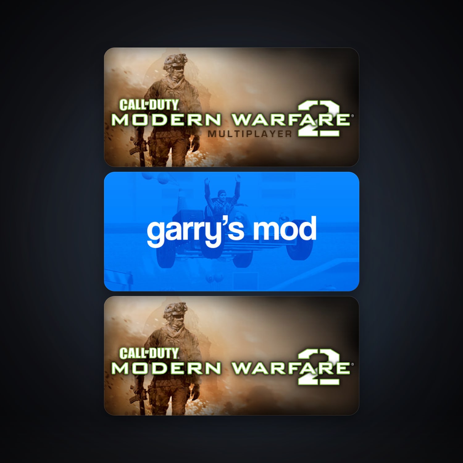 Garry's Mod + Call of Duty: Modern Warfare 2 (2009), 3 games, clean — HabibiAccounts