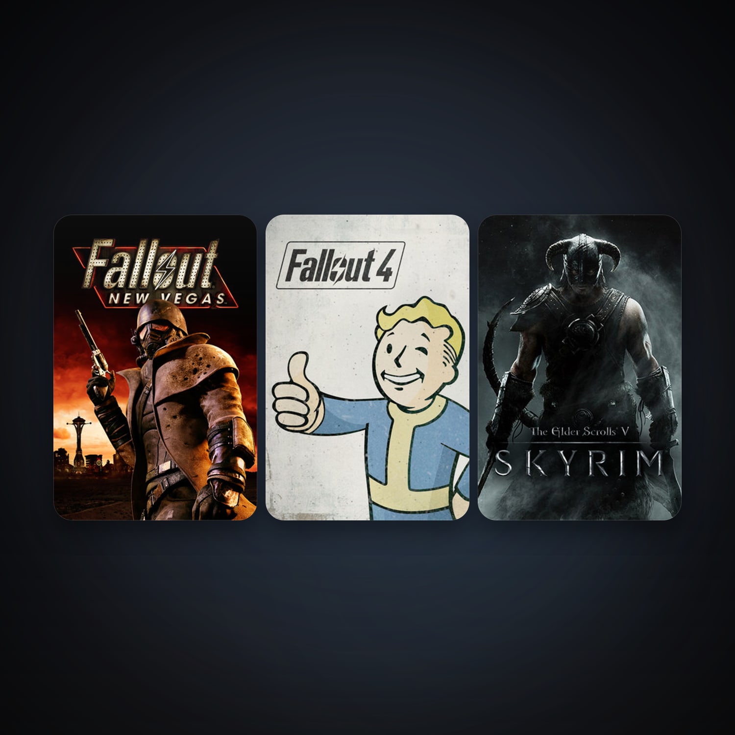 Fallout: New Vegas + The Elder Scrolls V: Skyrim, 3 games, clean — HabibiAccounts