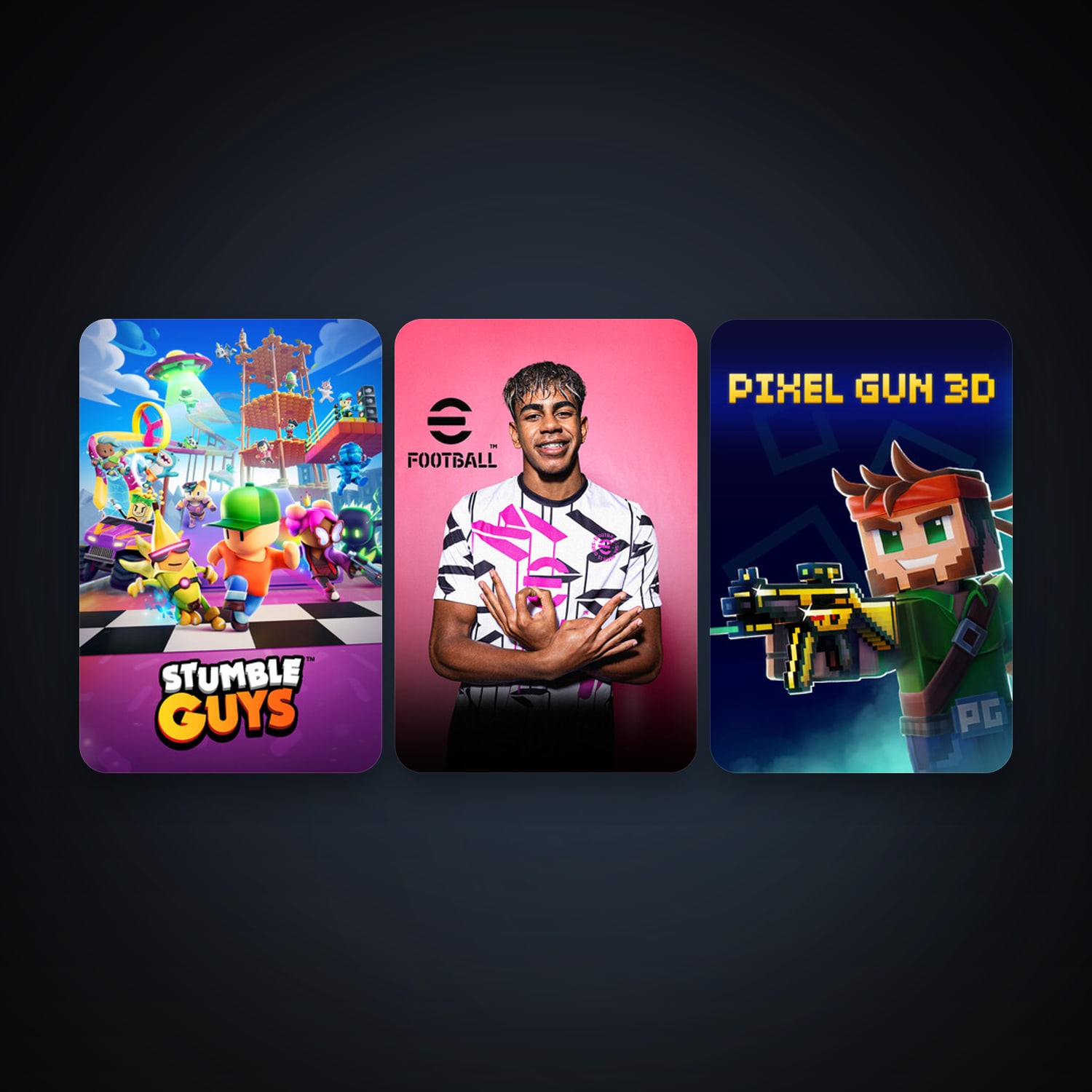 eFootball 2024 + Stumble Guys, 13 games, clean — HabibiAccounts