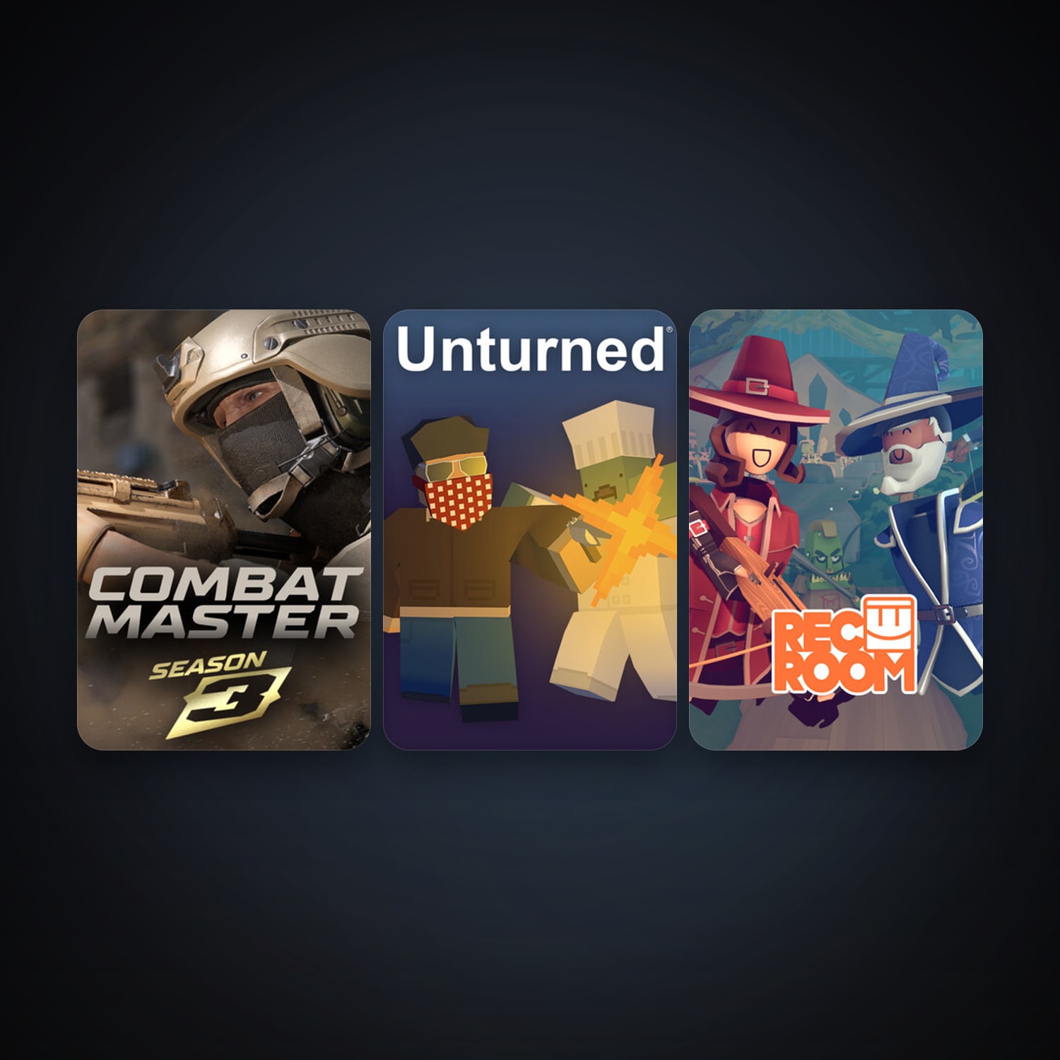 Unturned + Rec Room, 11 games, clean — HabibiAccounts