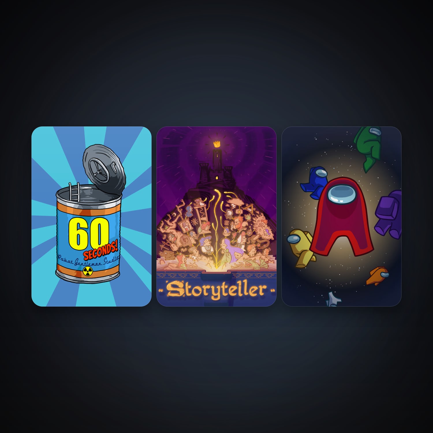 60 Seconds! + Among Us, 4 games, clean — HabibiAccounts