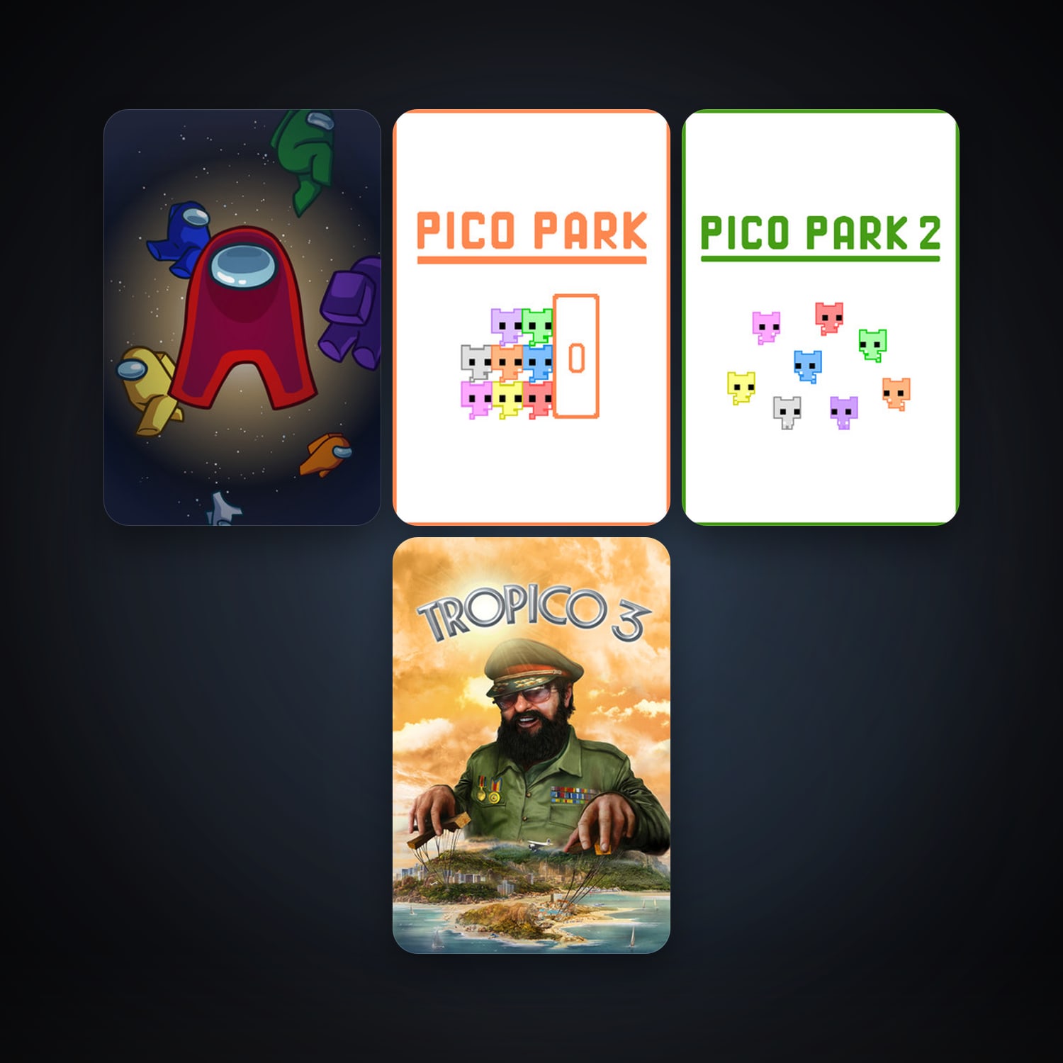 Tropico 3 + Among Us, 7 games, clean — HabibiAccounts