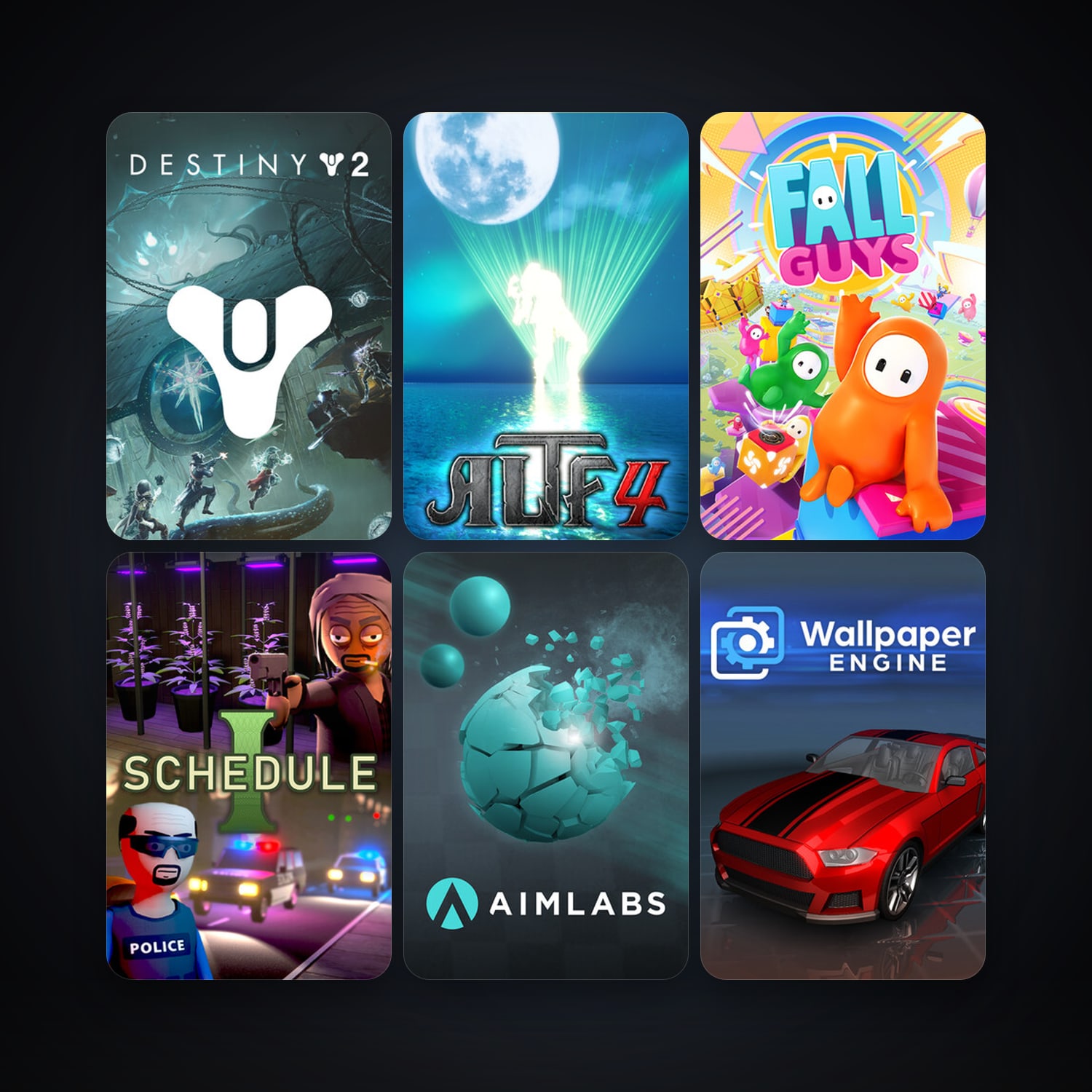 Wallpaper Engine + Aimlabs, 15 games, clean — HabibiAccounts