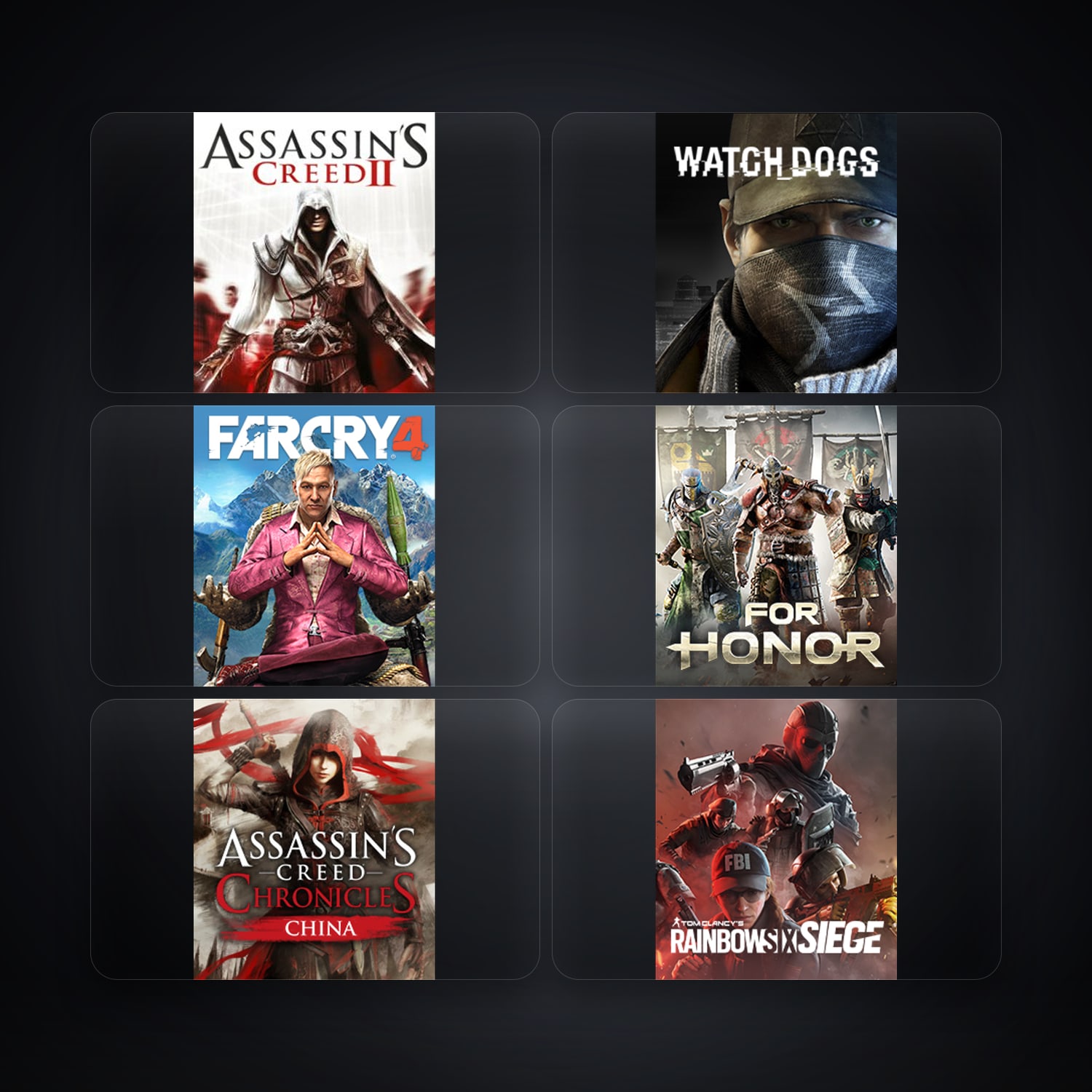 Ubisoft account — Assassin's Creed II + Watch_Dogs — EG — 11 games — HabibiAccounts