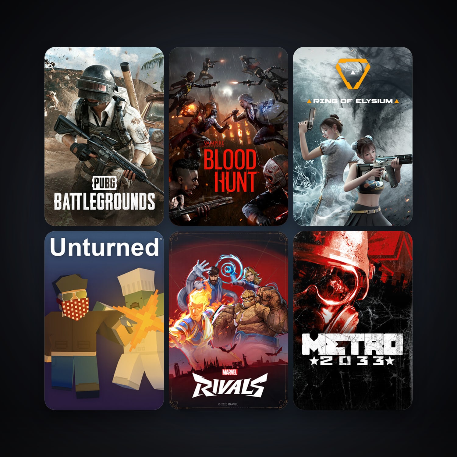 Metro 2033 + Unturned, 6 games, clean — HabibiAccounts