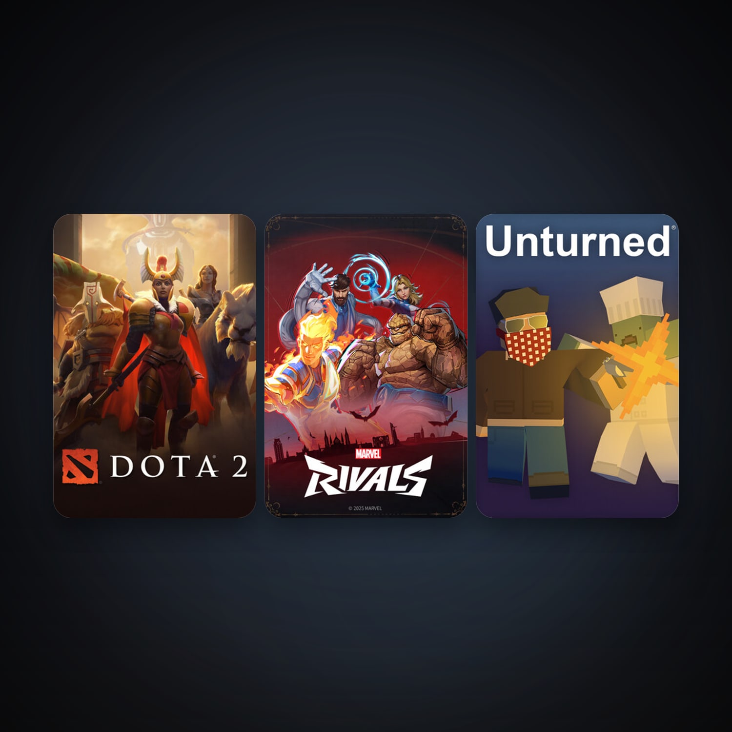Dota 2 + Unturned, 4 games, clean — HabibiAccounts