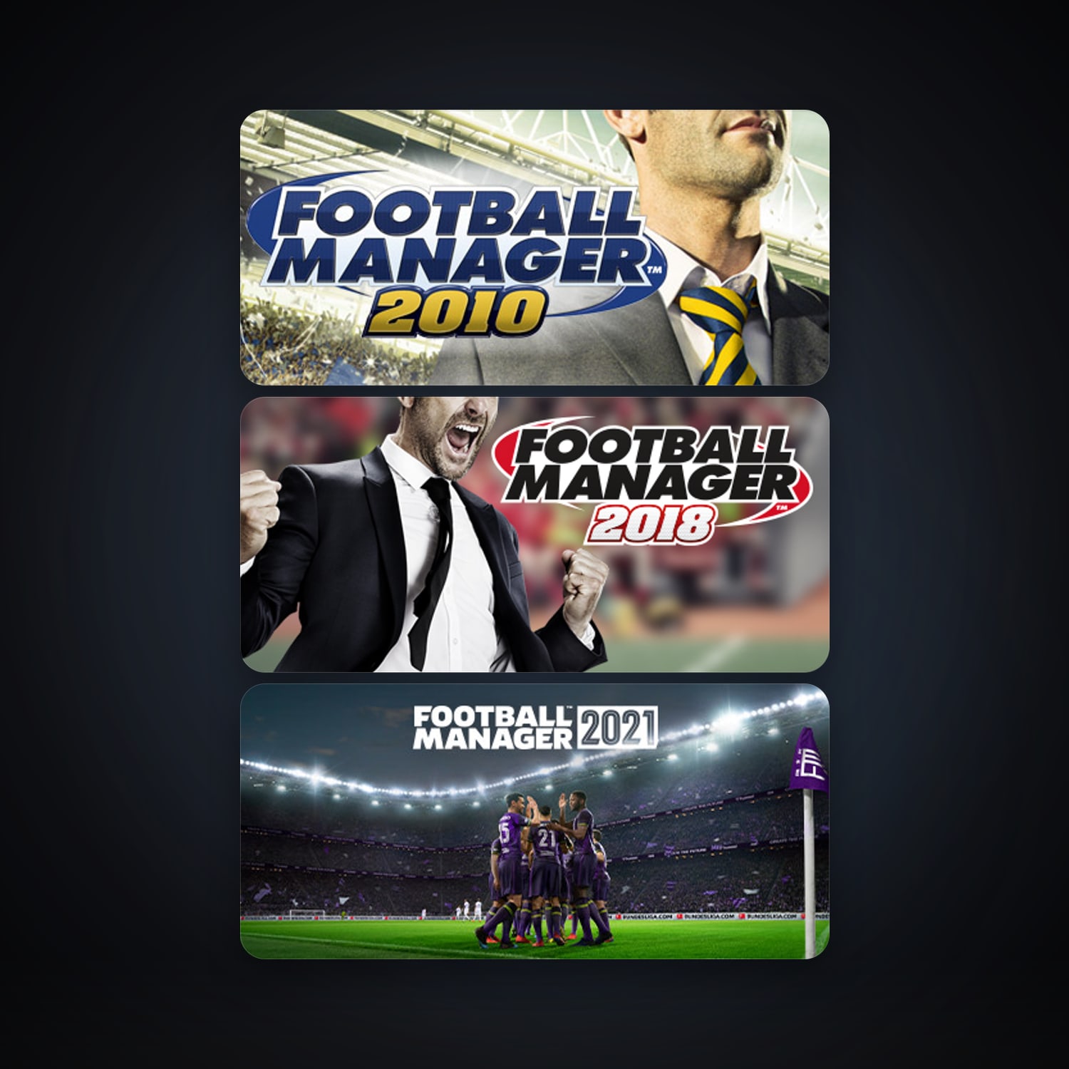 Football Manager 2010 + Football Manager 2018, 5 games, clean — HabibiAccounts