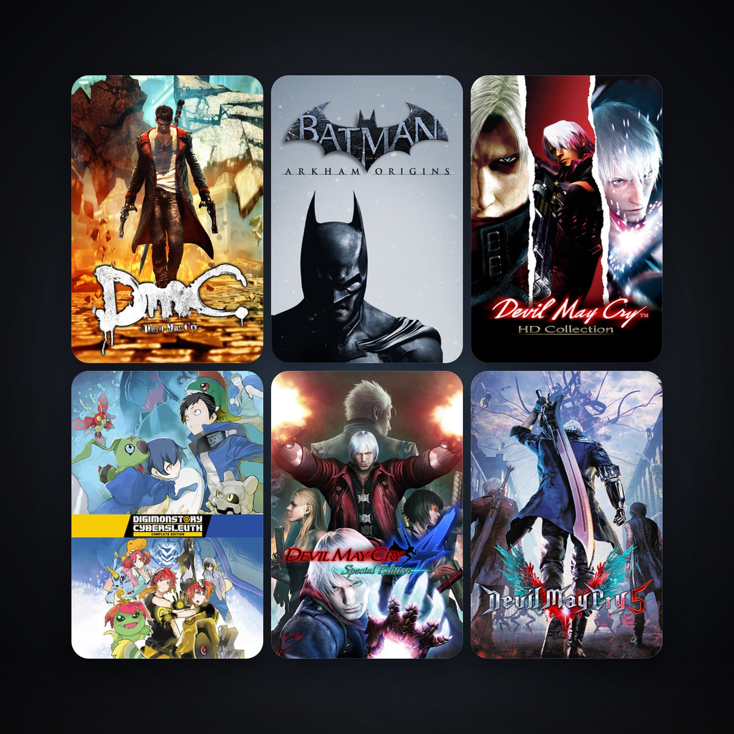 Batman: Arkham Origins + DmC: Devil May Cry, 13 games, clean — HabibiAccounts