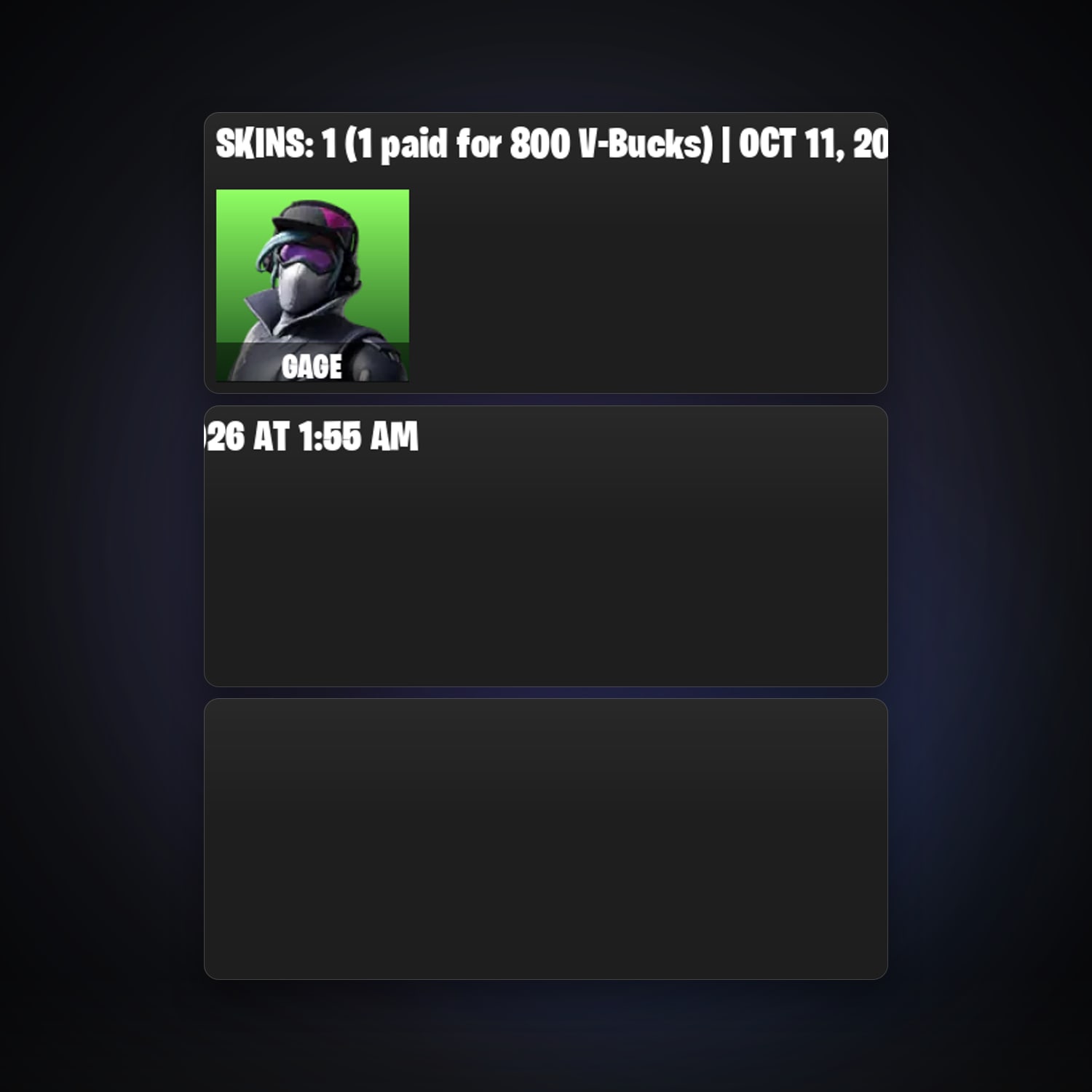 Fortnite account with Gage — 1 skin — 100 V-Bucks — lvl 74 — HabibiAccounts