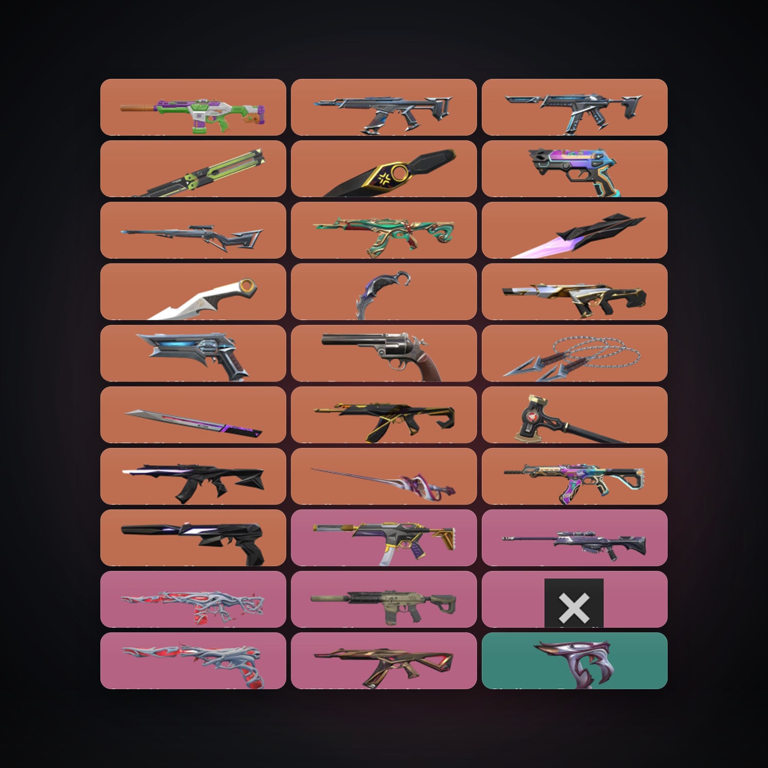 BR Gold 2 locker — 9 knives, 87 skins, lvl 297 — HabibiAccounts