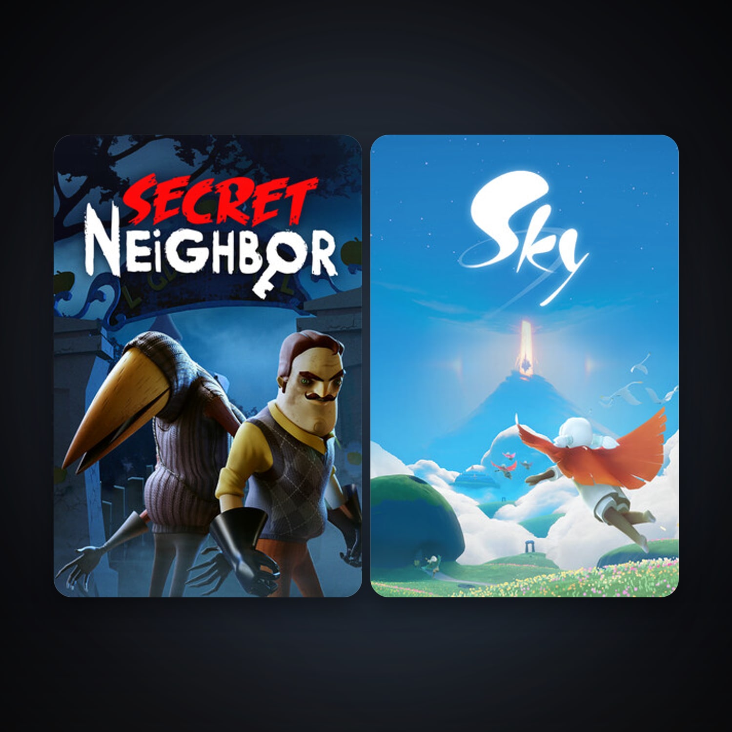 Secret Neighbor + Sky: Children of the Light, 3 games, clean — HabibiAccounts