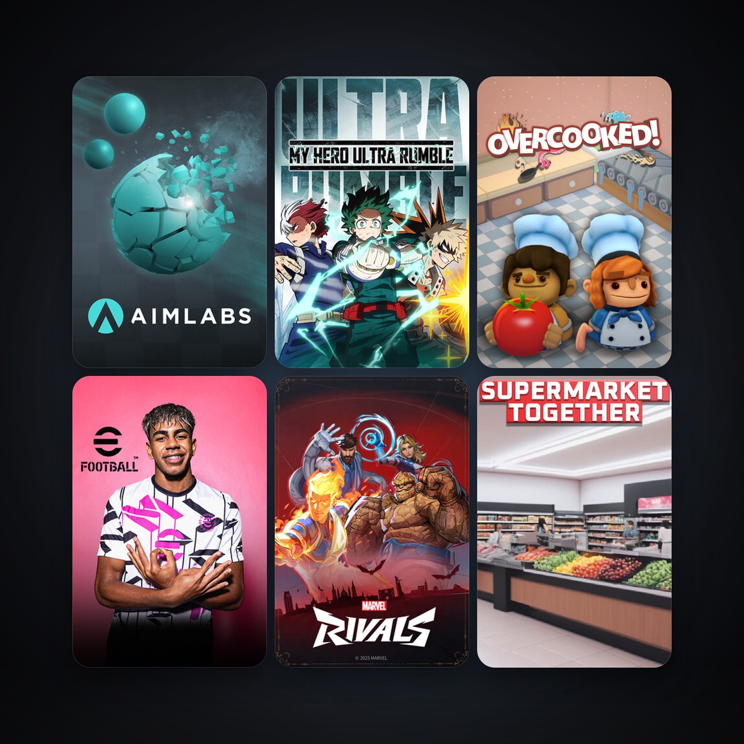 Overcooked + Aimlabs, 15 games, clean — HabibiAccounts