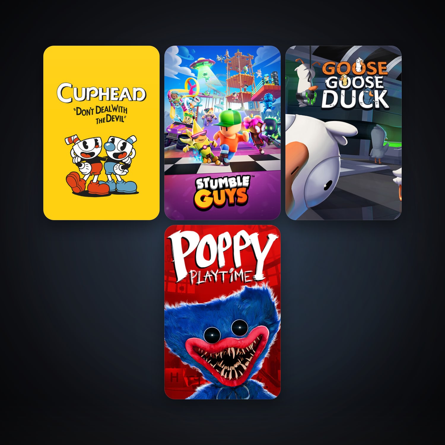 Cuphead + Goose Goose Duck, 8 games, clean — HabibiAccounts
