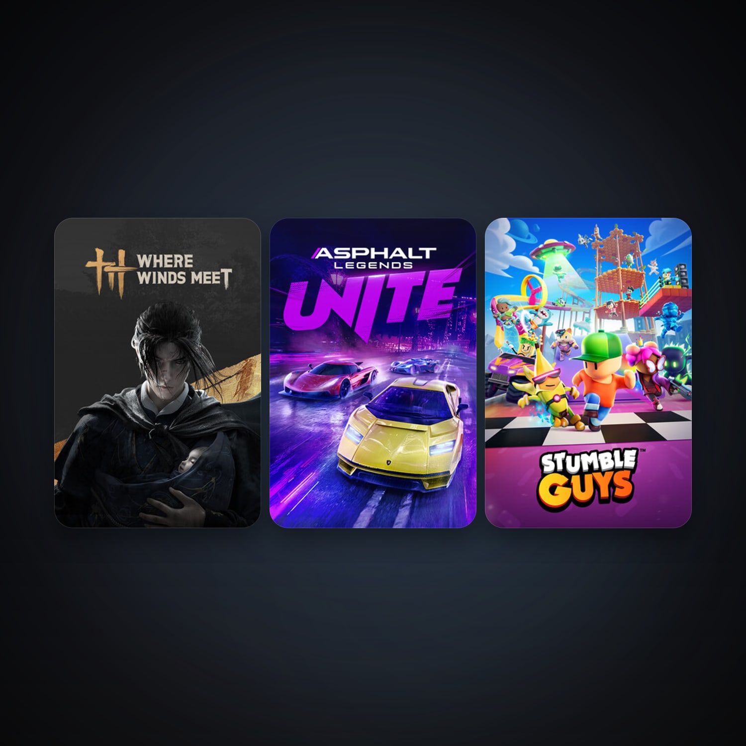 Stumble Guys + Asphalt Legends Unite, 8 games, clean — HabibiAccounts