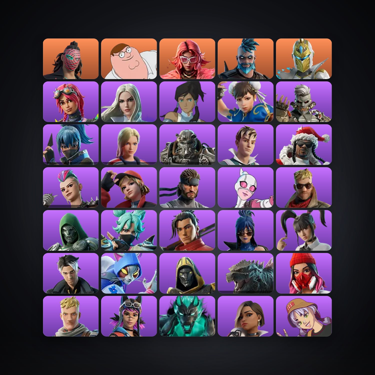Fortnite account with Kado Thorne & Peter Griffin — 71 skins — 100 V-Bucks — lvl 1466 — HabibiAccounts