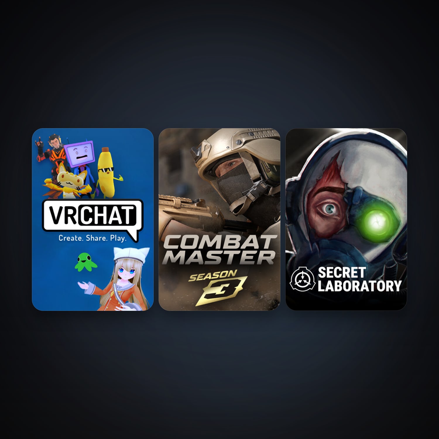 VRChat + SCP: Secret Laboratory, 3 games, clean — HabibiAccounts
