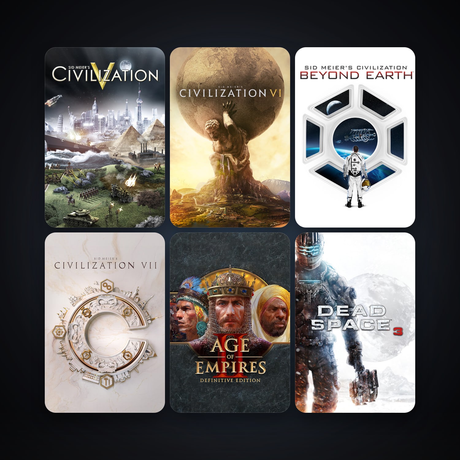 Sid Meier's Civilization V + Dead Space 2, 30 games, clean — HabibiAccounts