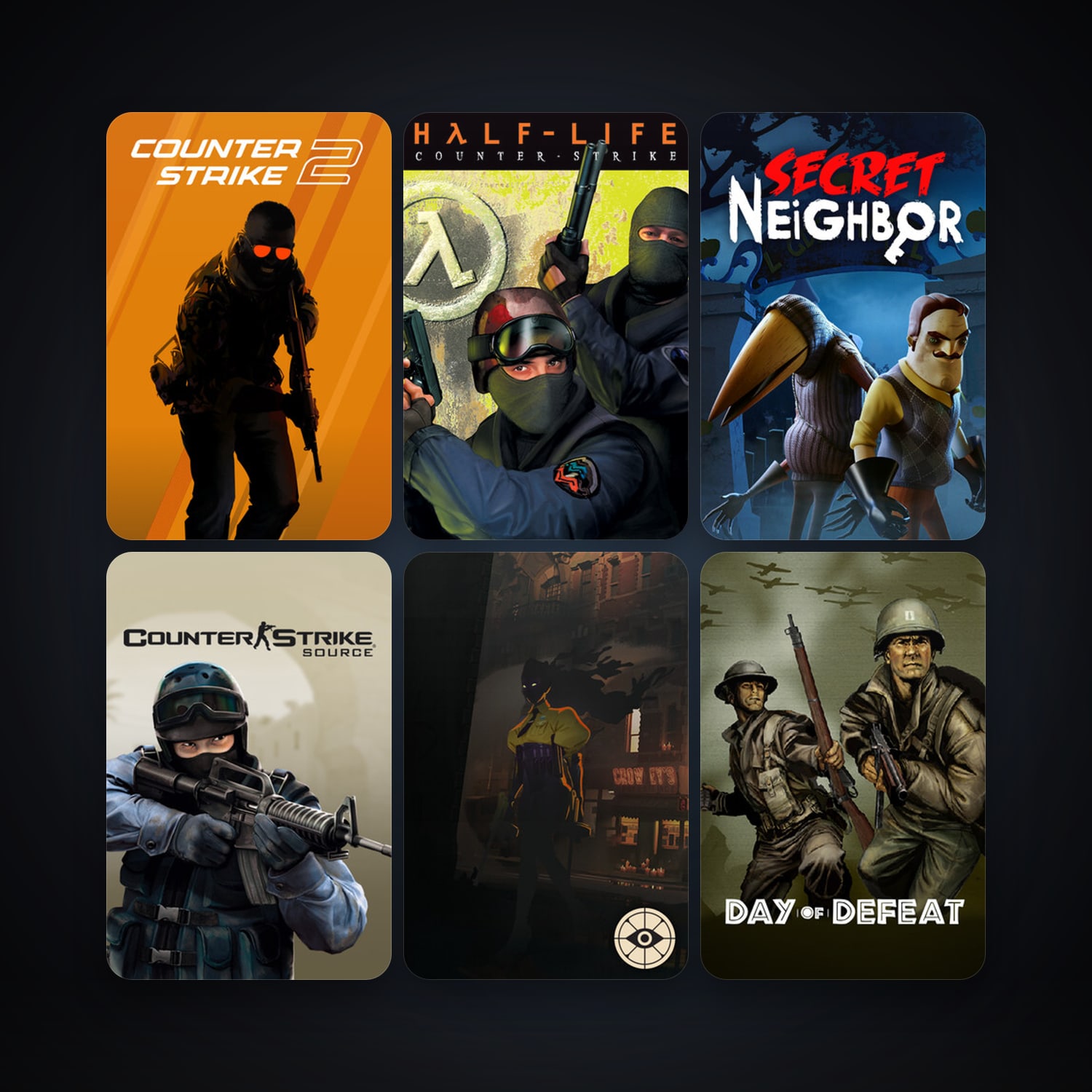 Counter-Strike + Day of Defeat, 10 games, Steam 13, clean — HabibiAccounts