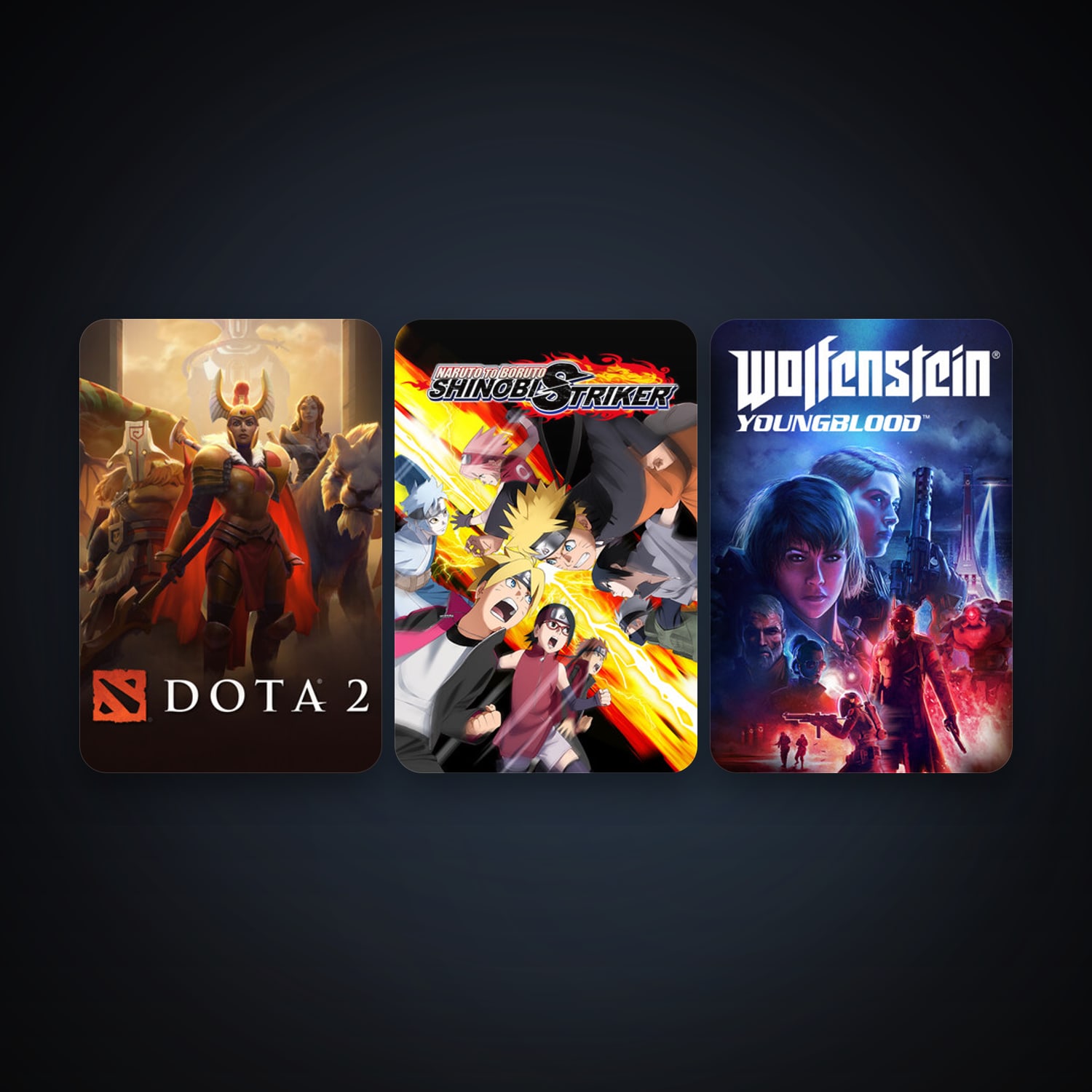 Dota 2 + NARUTO TO BORUTO: SHINOBI STRIKER, 4 games, clean — HabibiAccounts