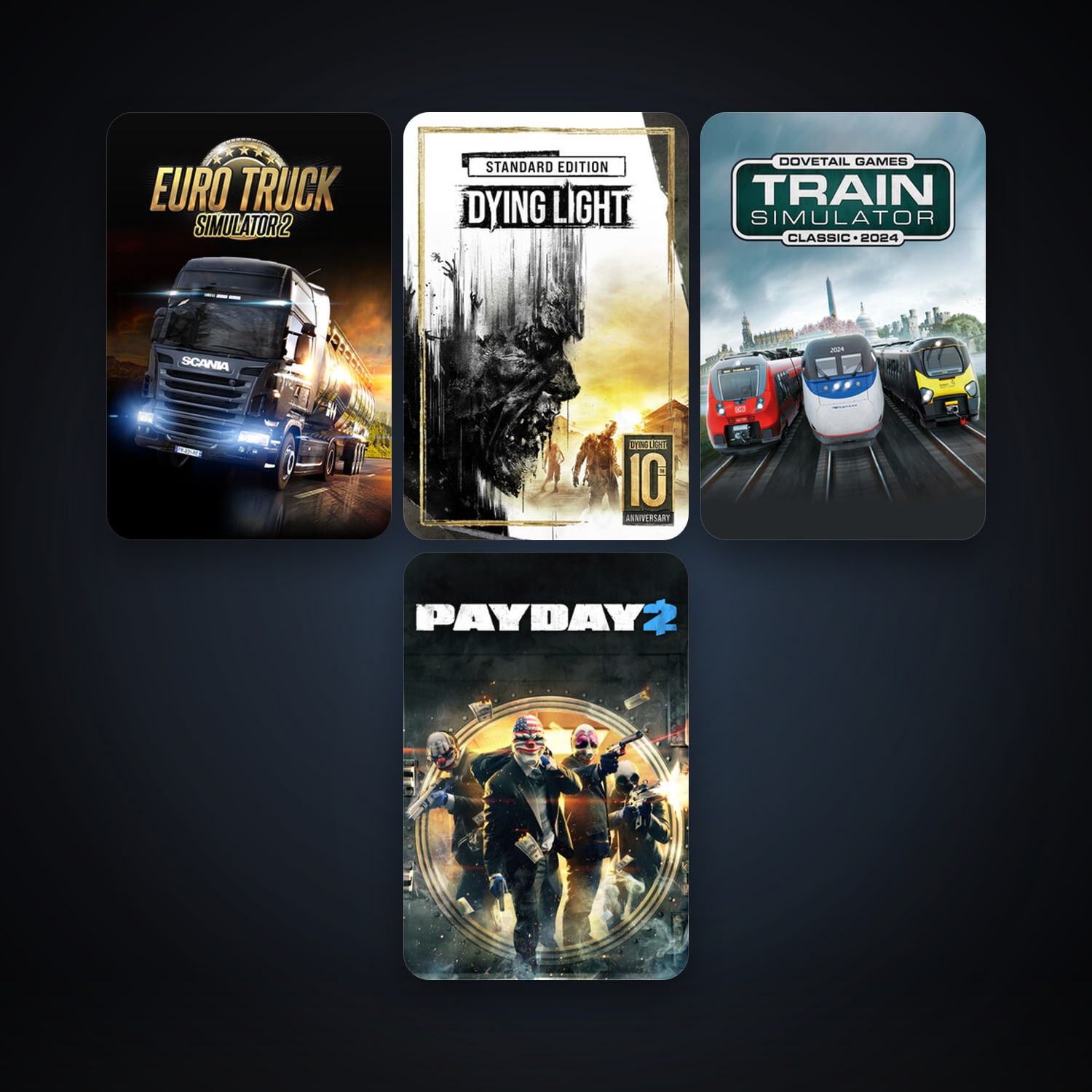 Steam account — Train Simulator Classic + PAYDAY 2, 9 games, Steam 10, clean — HabibiAccounts