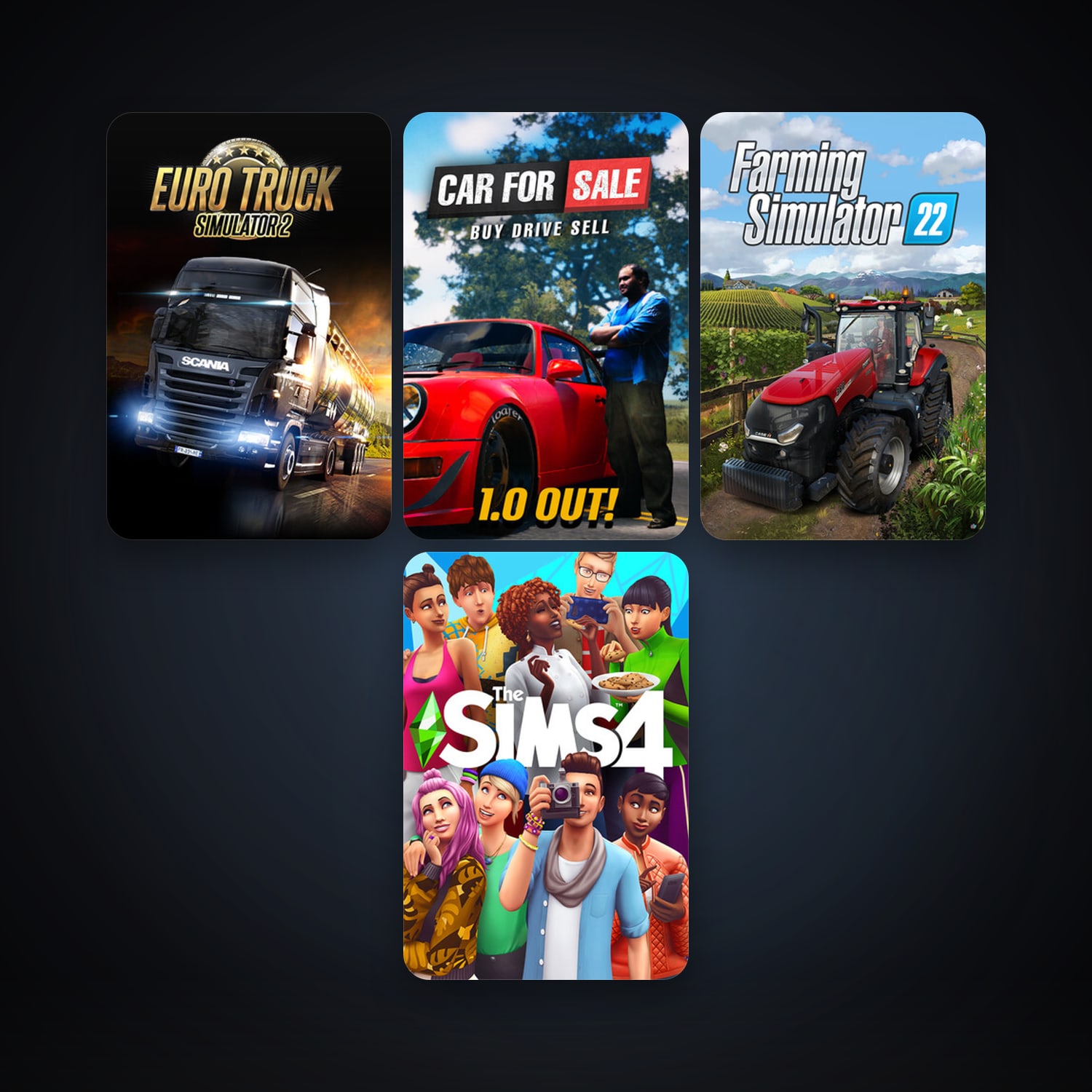 RaceRoom Racing Experience + Euro Truck Simulator 2, 7 games, clean — HabibiAccounts
