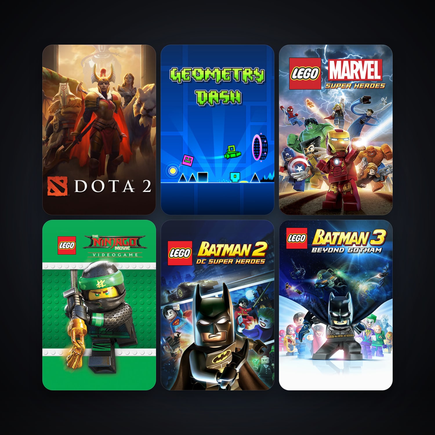 Dota 2 + LEGO Batman: The Videogame, 18 games, clean — HabibiAccounts