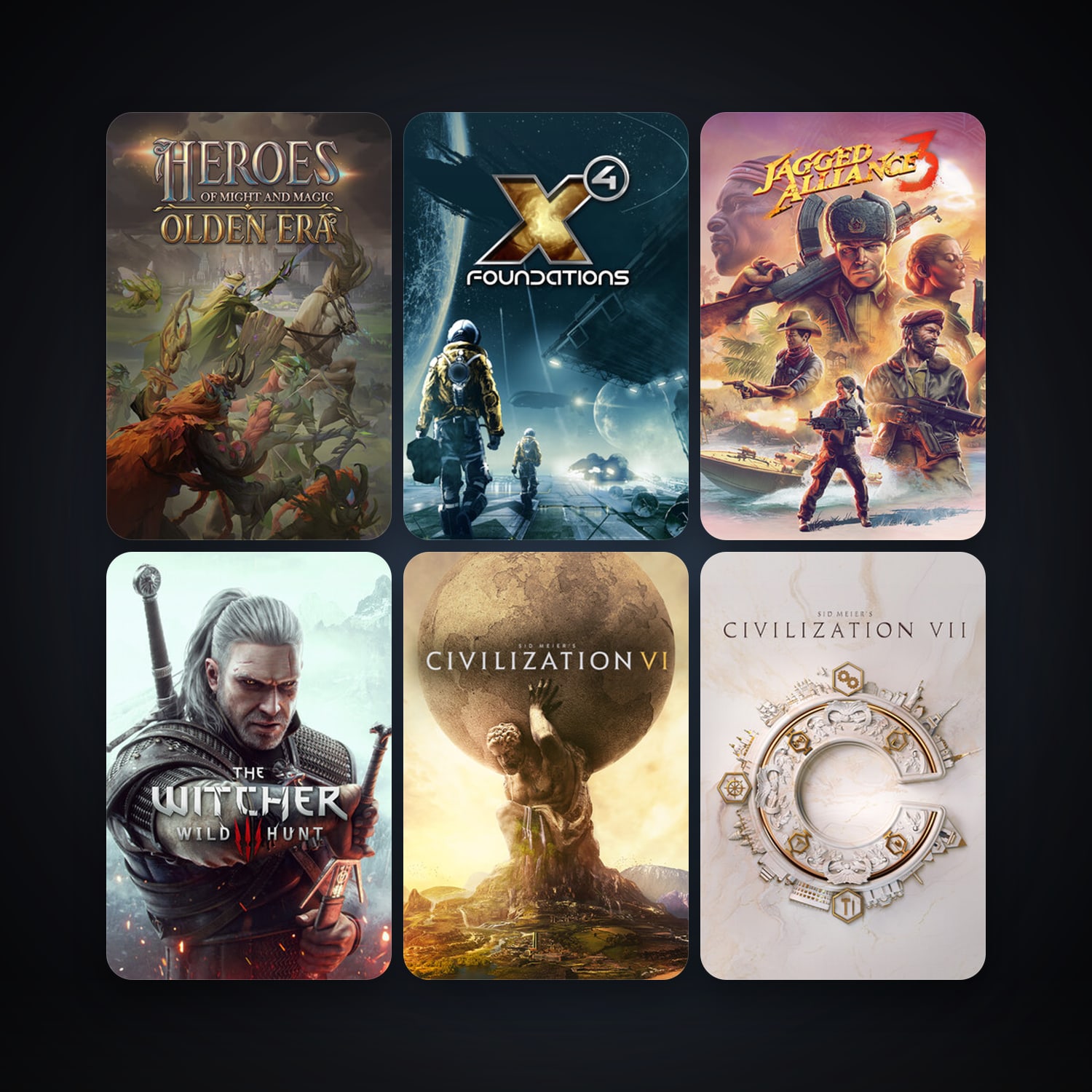 Sid Meier's Civilization VI + The Witcher 3: Wild Hunt, 7 games, clean — HabibiAccounts