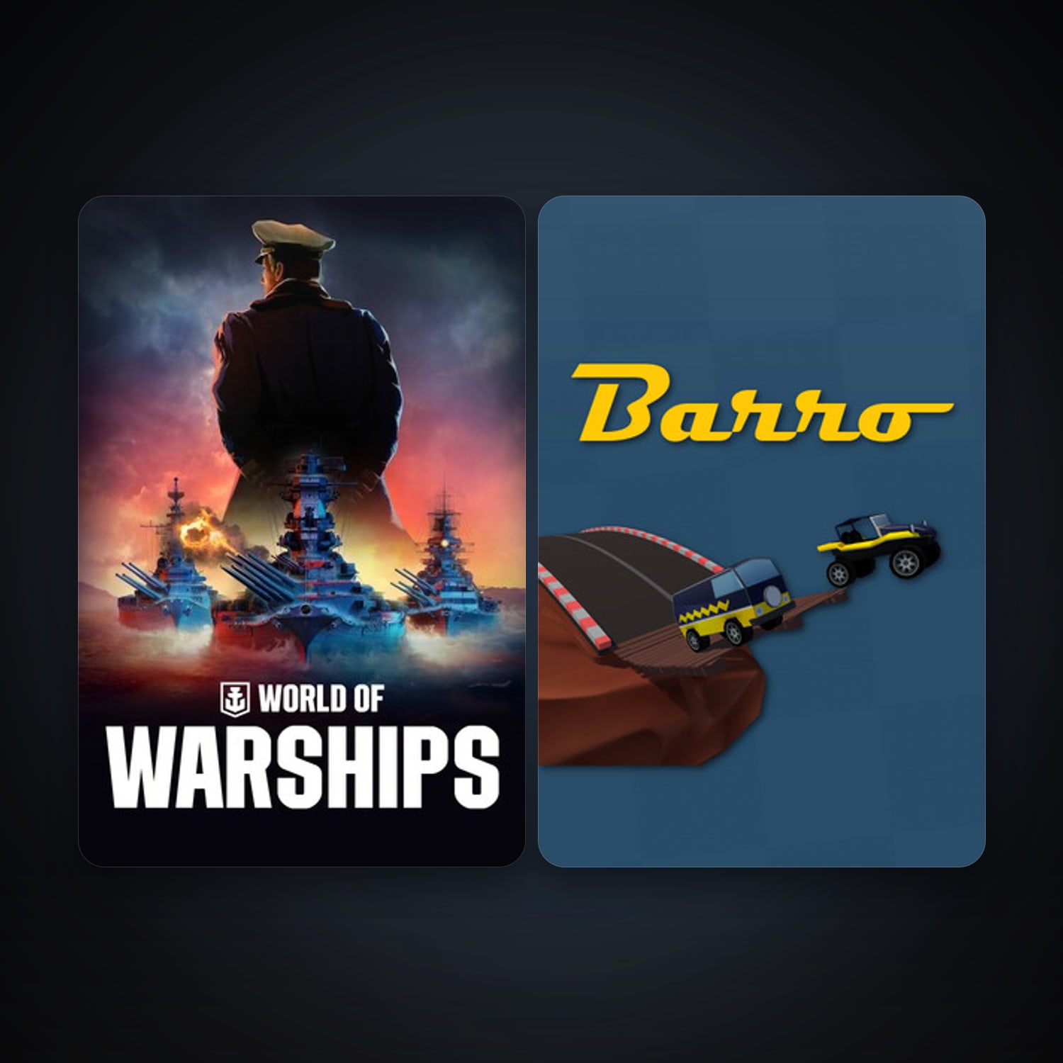 World of Warships + Barro, 4 games, clean — HabibiAccounts