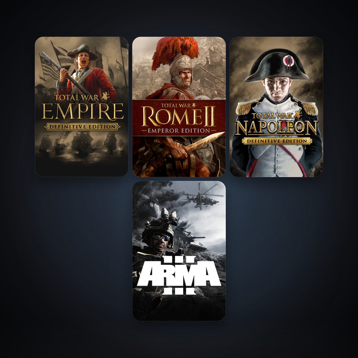Steam account: Empire: Total War + Total War: NAPOLEON - Definitive Edition, 5 games, clean — HabibiAccounts