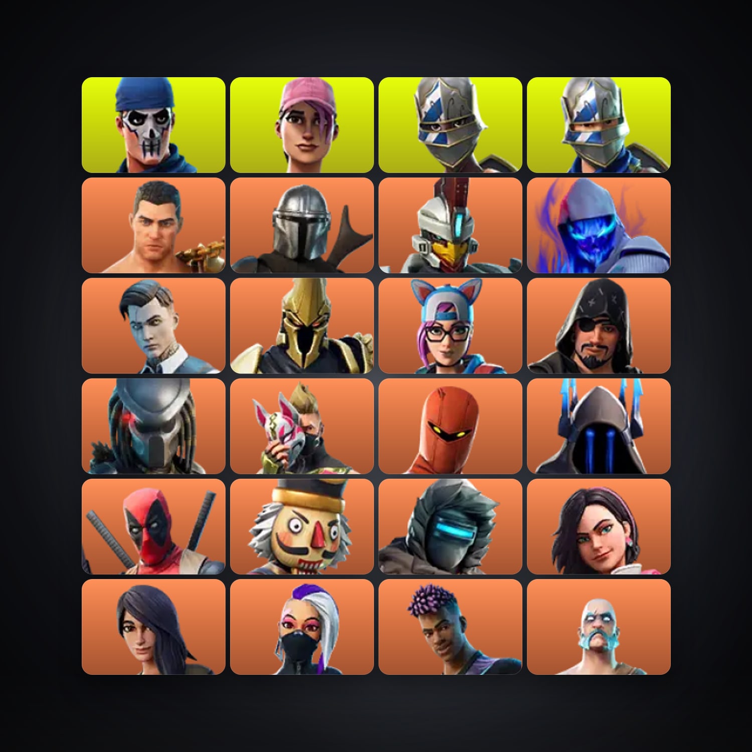 حساب فورتنايت Drift وMidas، اللوكر مليان 143 سكن، 3.9K فيبوكس، لفل 1459، 106 فوز — HabibiAccounts