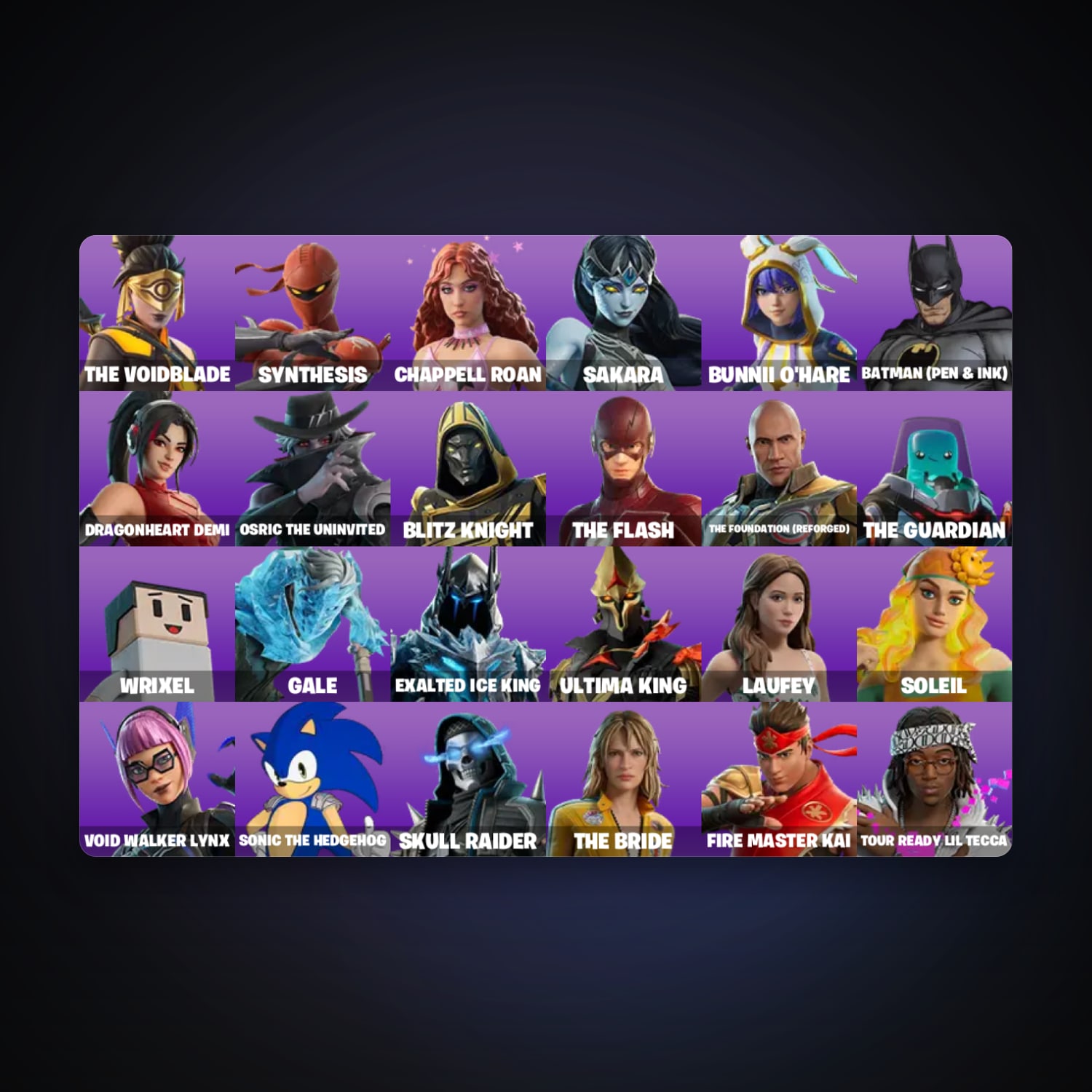 Fortnite account with The Voidblade & Synthesis — 26 skins — 1K V-Bucks — lvl 78 — HabibiAccounts