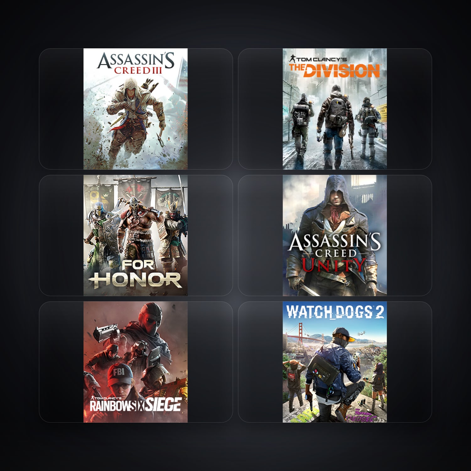 Ubisoft Assassin's Creed III + Tom Clancy's The Division — TH — 6 games — HabibiAccounts