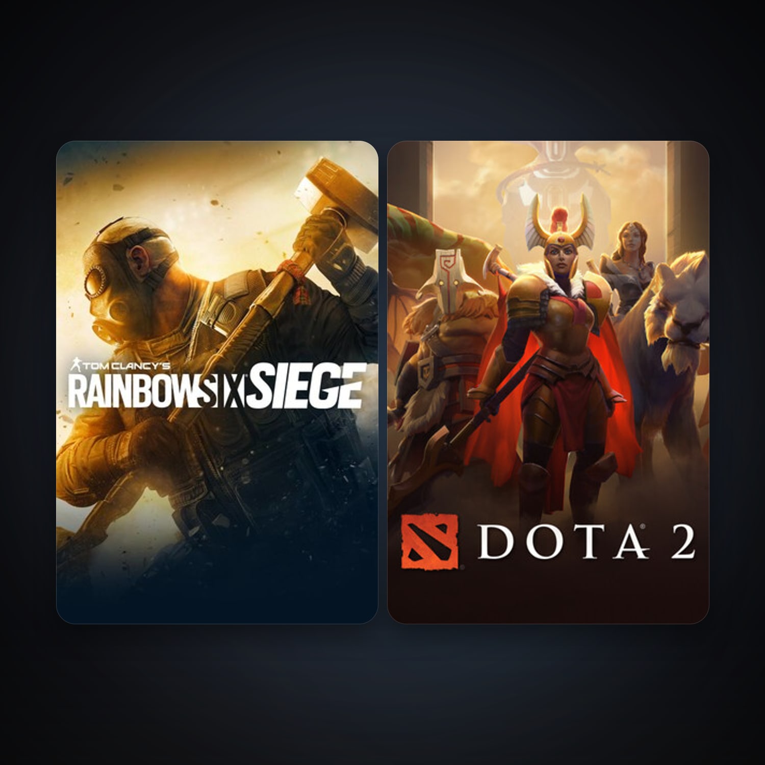 Dota 2 + Tom Clancy's Rainbow Six Siege, 3 games, clean — HabibiAccounts