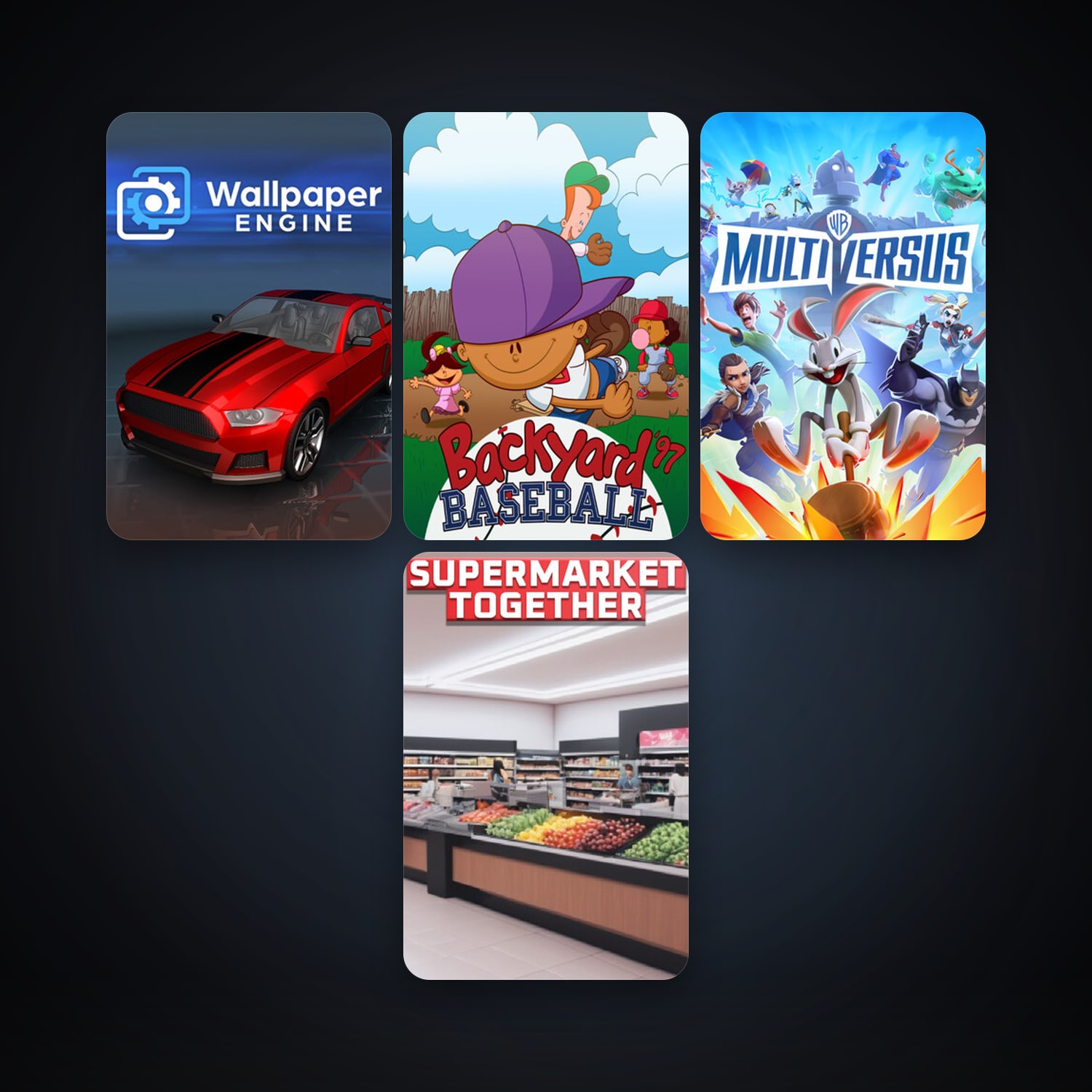 Wallpaper Engine + MultiVersus, 8 games, clean — HabibiAccounts