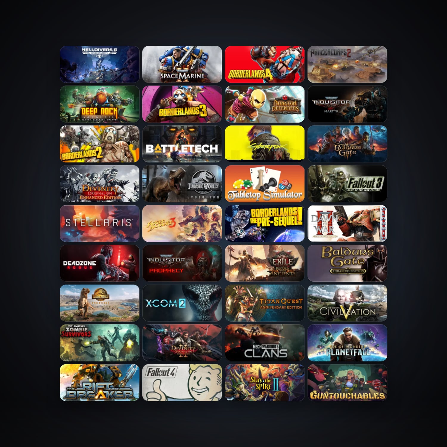 Dungeon Defenders + Borderlands 3, 207 games, Steam 11, clean — HabibiAccounts