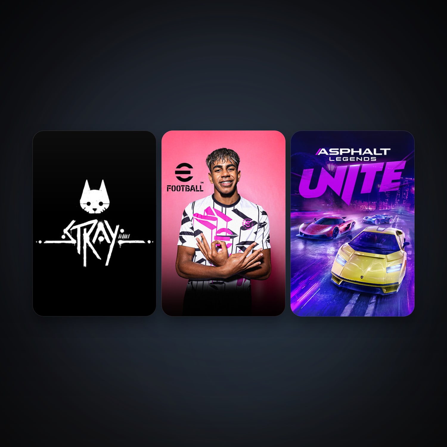 Stray + eFootball 2024, 4 games, clean — HabibiAccounts