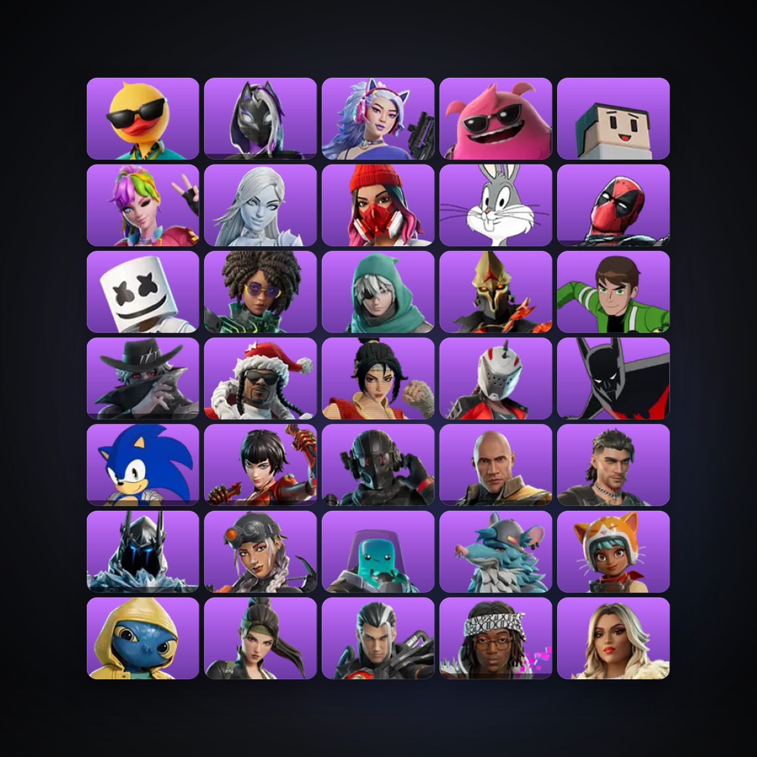 Fortnite account with Cluster & Kinetic Catalyst — 38 skins — 500 V-Bucks — lvl 487 — HabibiAccounts